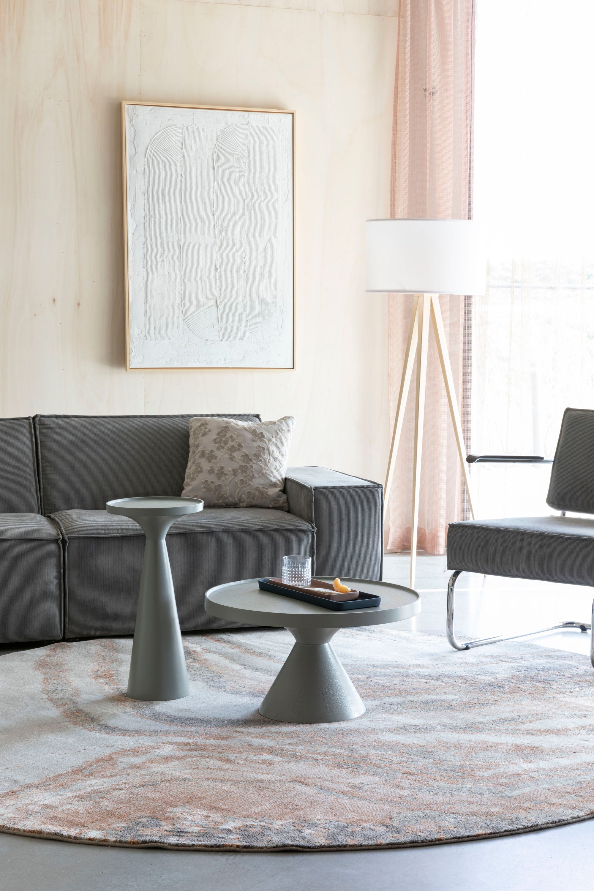 Zuiver Floss Grey Aluminum Round Side Table